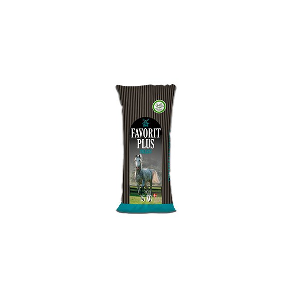  Mllerens FAVORIT PLUS PELLETS - 15 kg. Hel palle 840 kg 56 skke. Gratis levering